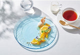 Japanese Handmade Glass Plate 24cm (River Blue) - 3 PCS