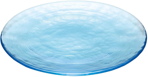 Japanese Handmade Glass Plate 27cm (River Blue) - 3 PCS