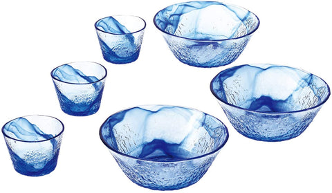Premium Japanese Mixed Glass Bowl Gift Set - 6PCS