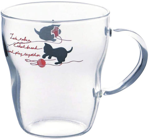 Kitten Glass Mug Cup (Red)